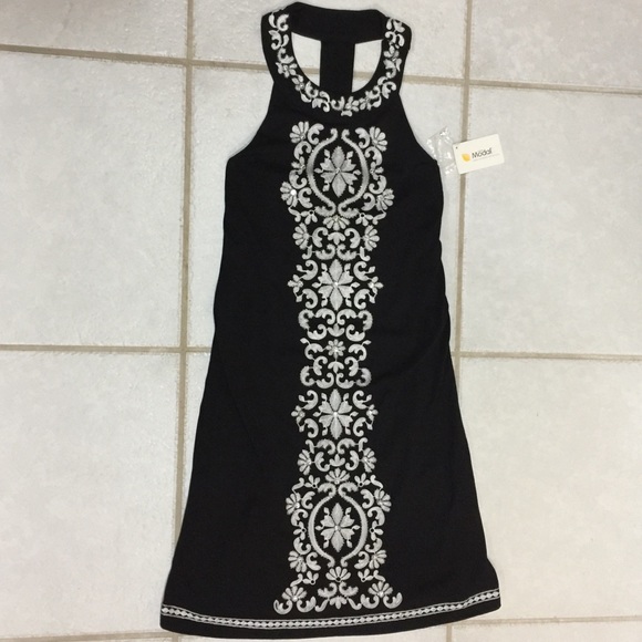 NWT I.N.C Black/White Embroidered Dress - Picture 1 of 3